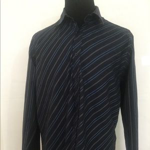 Ted Baker Blue Striped Dress Shirt Size 5 / XL